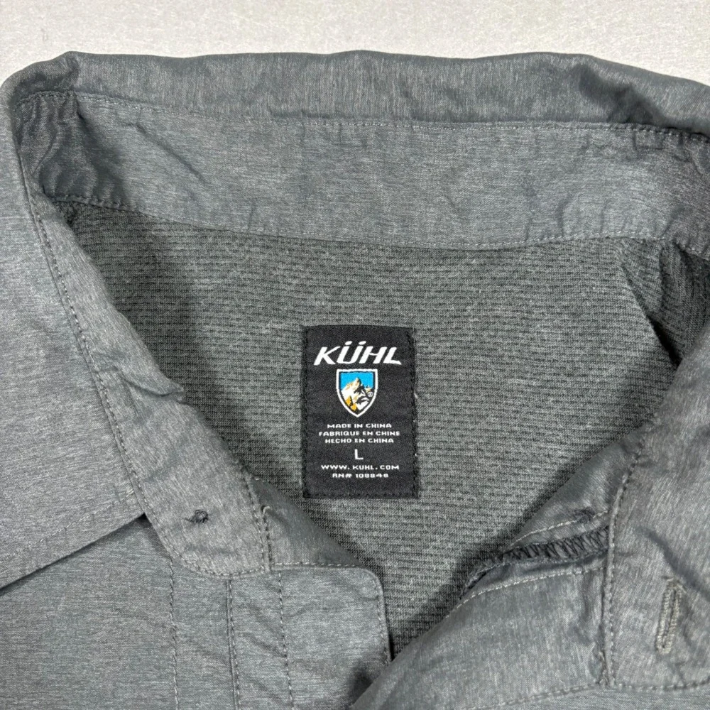 Kuhl Mens Gray Hybrid Long Sleeve Button Down Hiking Shirt Large L Utility